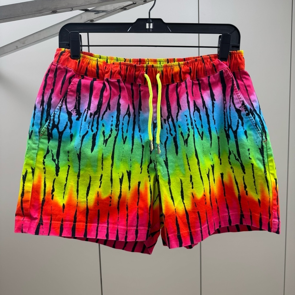 ASOS Neon Tie-Dye Swim Trunks